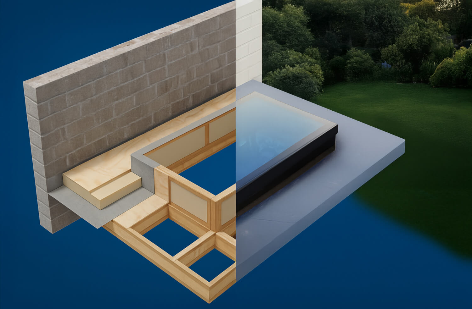 flat rooflight structure