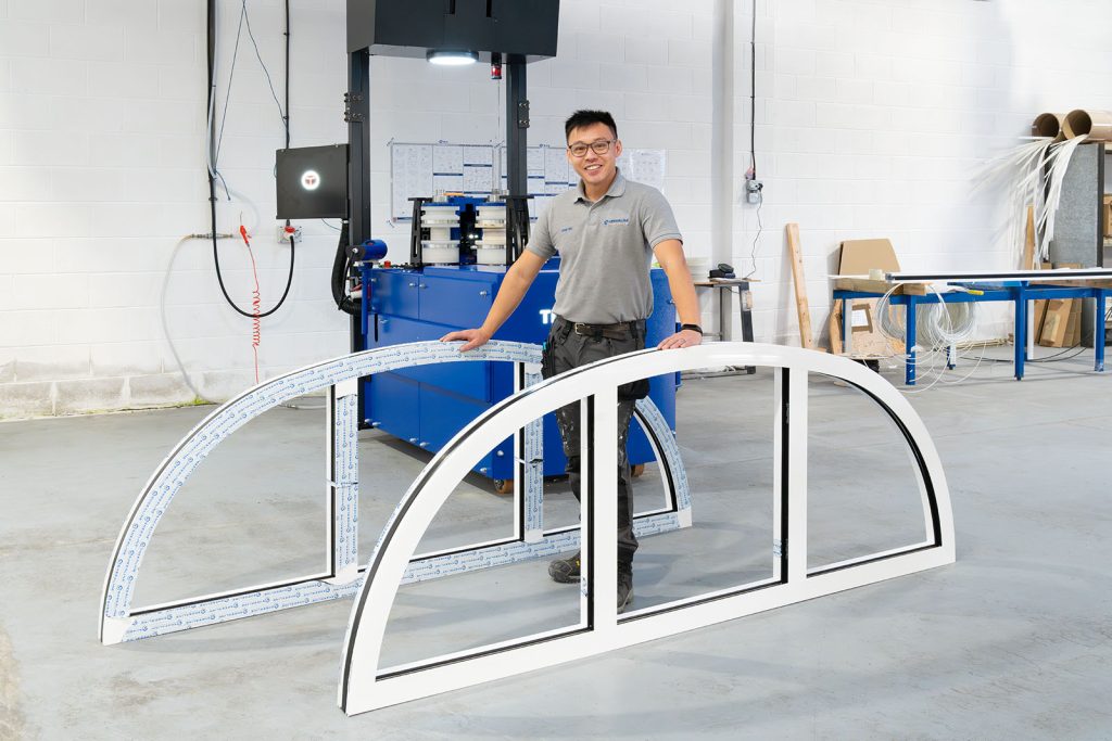 curved window frame